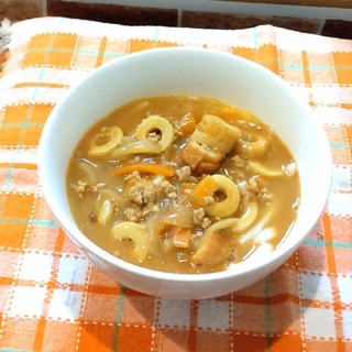 お肉の半分はちくわで♡キャンプ飯カレーうどん